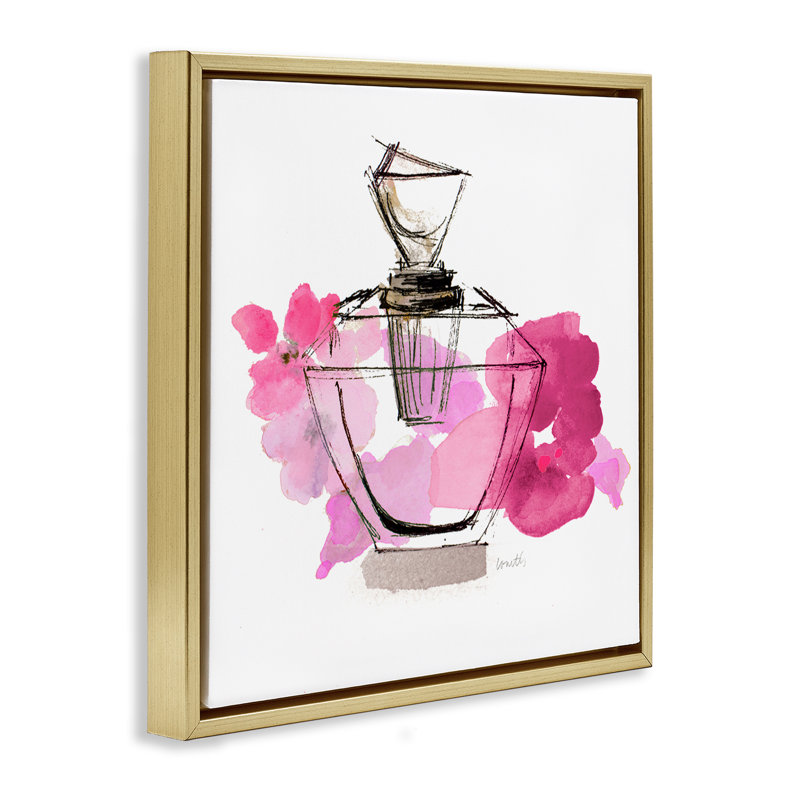 "Soodle Doodle Perfume" par Lanie Loreth, Cadre flottant métallique doré, H 25 po x l 25 po