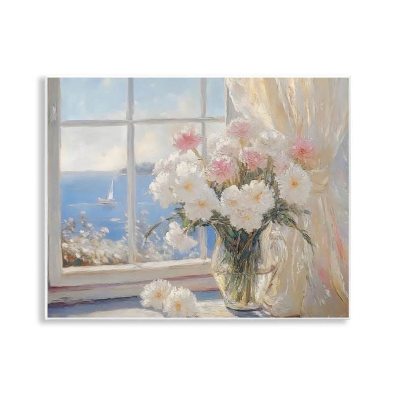 «Coastal View Floral Window Bouquet», plaque par LSR Design Studio