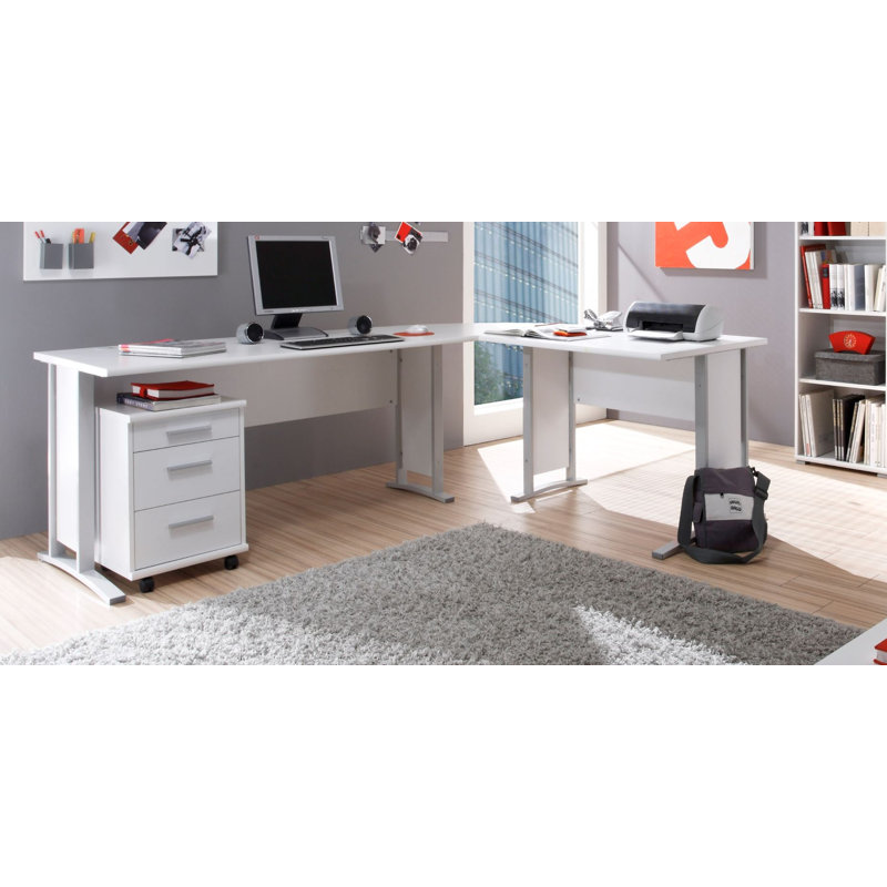 Dankrad L-Shape Executive Desk, White