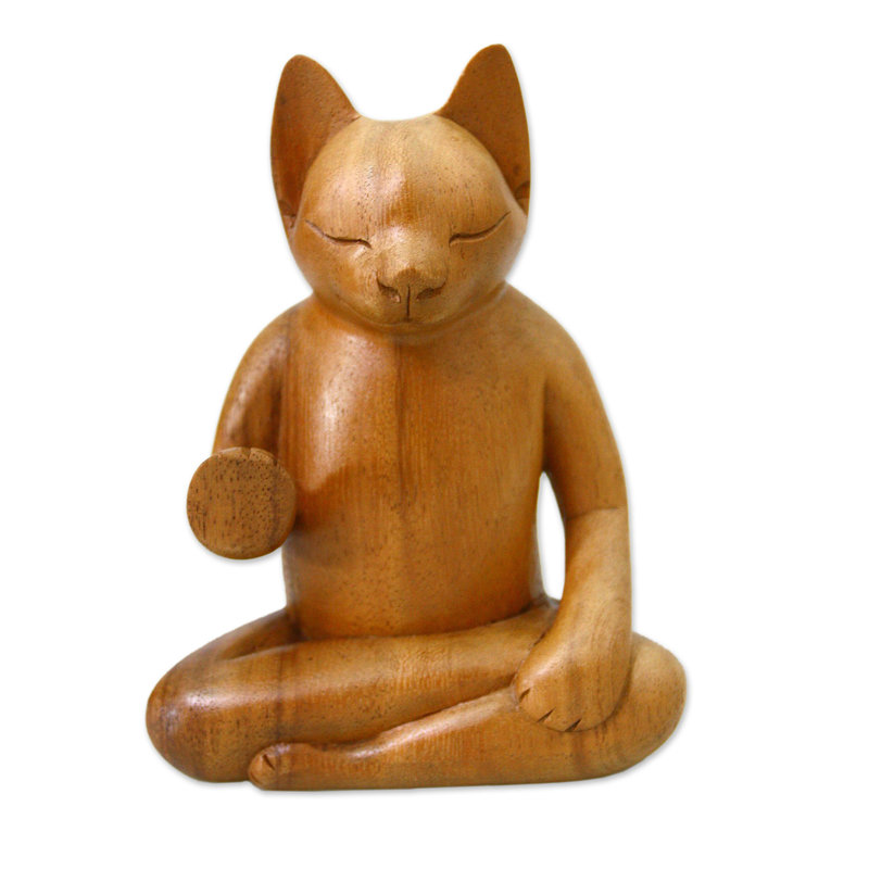 Figurine en bois Clardy Blessing Cat
