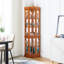 Armoire de coin en chêne à 5 tablettes avec éclairage-697181382