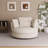 49.6" W Oversized Modern Swivel Accent Chair With Pillows And Ottoman-42282175