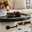Table d'appoint décorative en forme de bonhomme de neige, plateau rond, 19,69 pouces