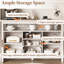 Buffet de rangement 52,8 po pour la cuisine - bois blanc et armoire buffet, décor avec tablettes réglables en bois, 53 po x 36 po 16 po, 90 lb, +