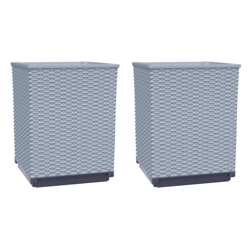 2/4x Planters Polypropylene Raised Garden Bed Plant, White, 2