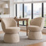 Fauteuil d'appoint rembourré pivotant sans accoudoirs tonneau Boucle