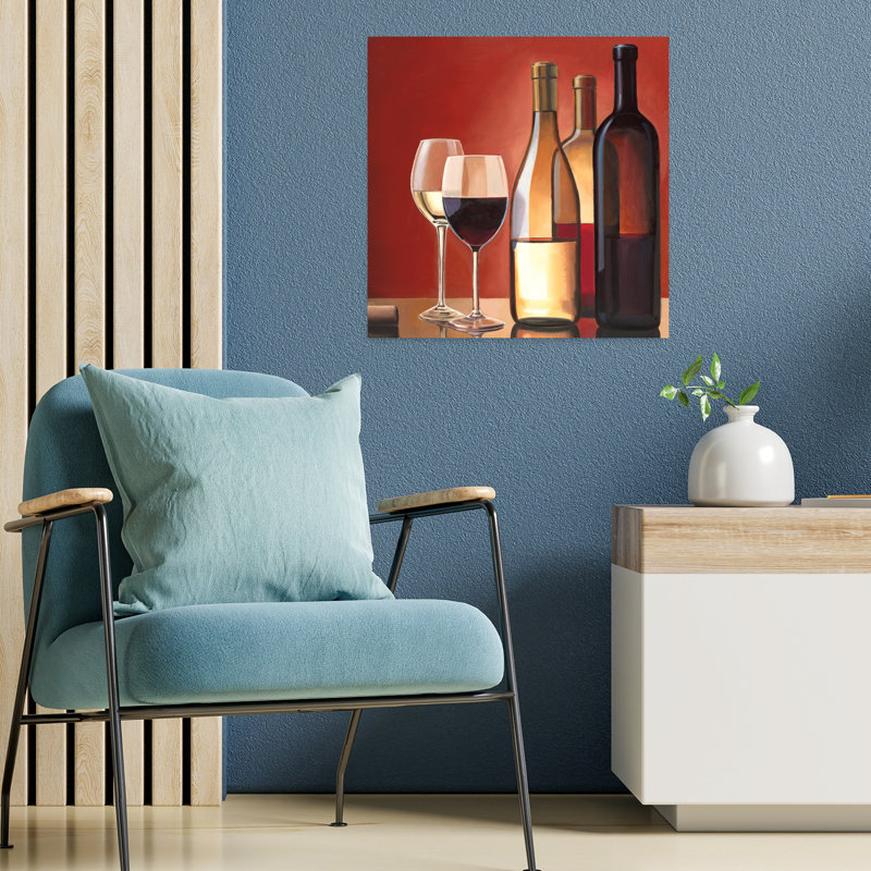 Wine Trio, art contemporain, H 18 po x l 18 po
