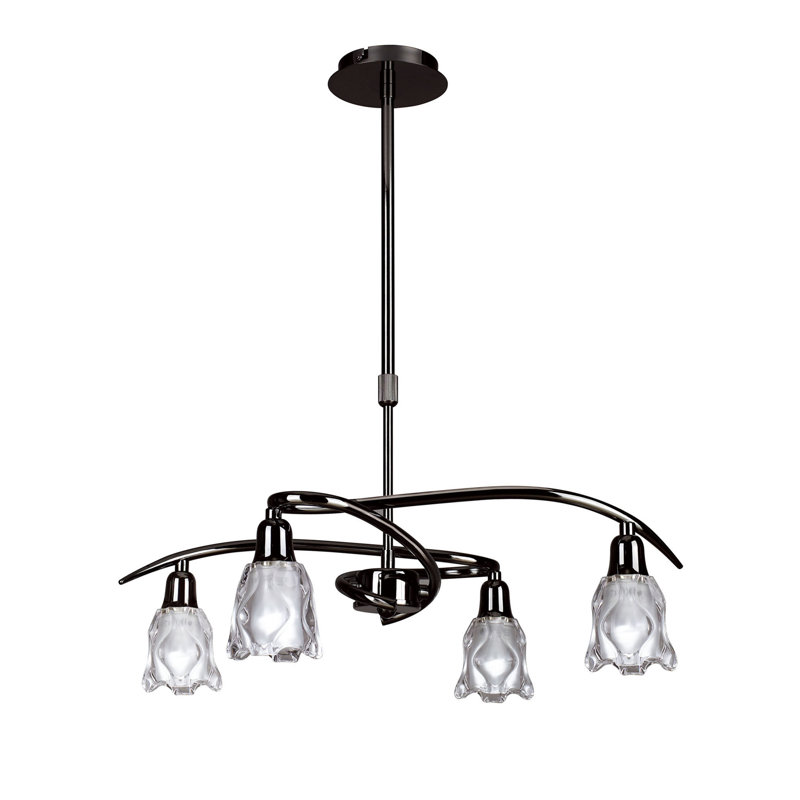Champlon 4 - Light Shaded LED Chandelier, Black Chrome