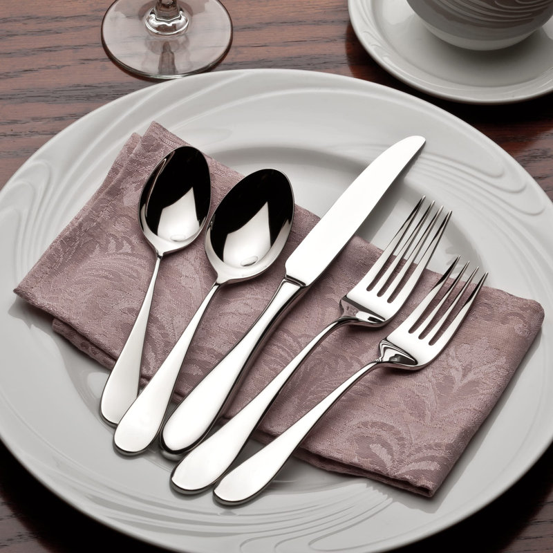 Latitude Run® CE9D68E2989E43A8BF8F6D31C52AB40D Manvik Dinner Fork, 18/10 Stainless Steel, Set Of 12