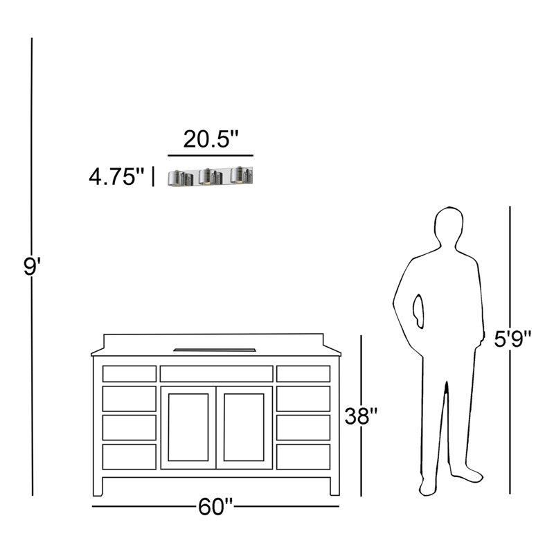 Éclairage pour meuble-lavabo 3 lumières Mckeown