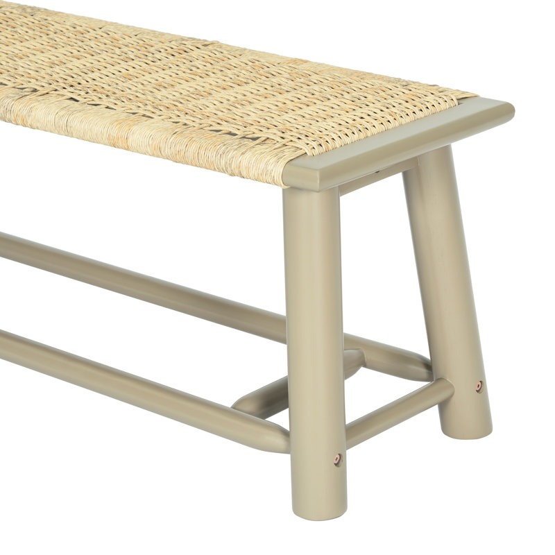 Banc en bois massif à l'esthétique moderne, 59 pouces, finition dorée, idéal pour les sièges de véranda, couleur principale, zones de salle à manger appropriées