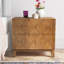 Table de bout en bois manufacturé et solide à 2 tiroirs de 26 po avec station de charge intégrée Isabele-548028088