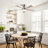46 Inch 5 PCS Plywood Blades  Ceiling Fan With Light Kit 3 Color LED Light Source, DC 6 Speed ,Remote Control Ceiling Fan  for Patio Living Room, Bedroom, Office,Indoor.((SLIVER )-129417979-129417980