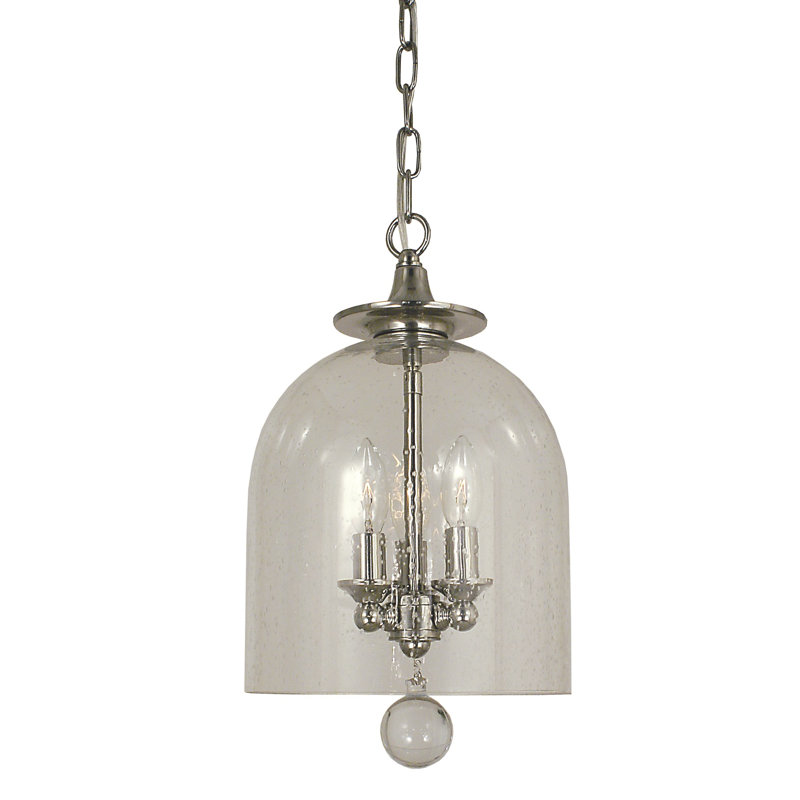 Luminaire pour dôme 3 lumières unique Goff, Nickel brossé, H 15 po x l 9 po x P 9 po