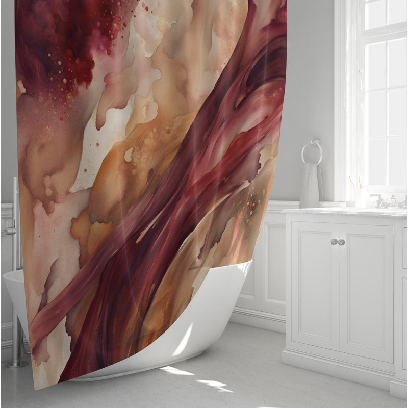 Rideau de douche abstrait Selyna, H 83 po x l 70 po