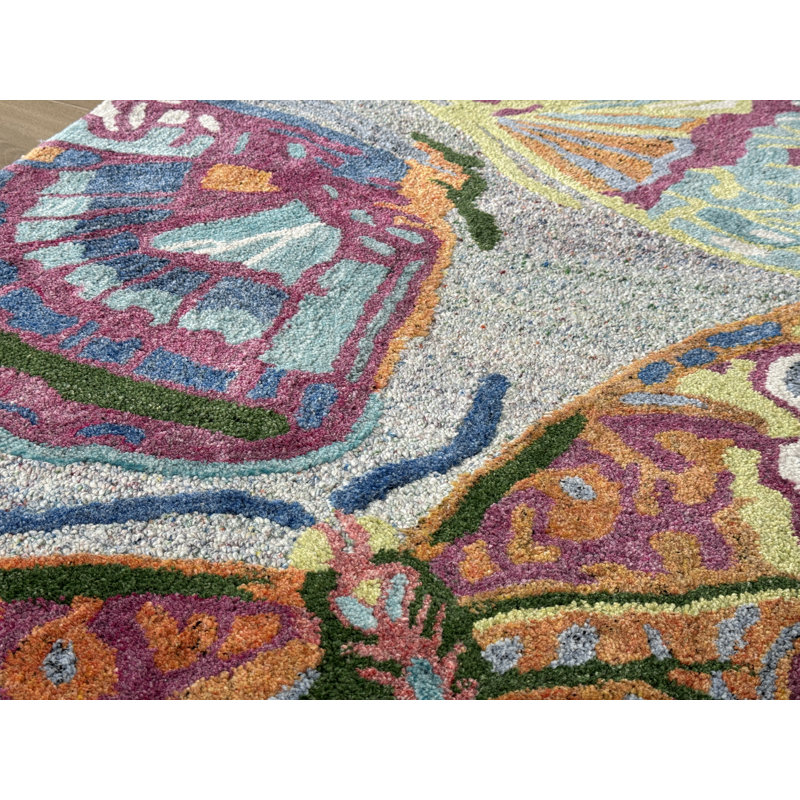 Tapis d'intérieur / extérieur en polyester recyclé touffeté à la main Global, Tapis de couloir 2 pi 6 po x 8 pi