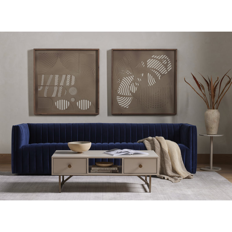 Augustine 97" Sofa, Sapphire Navy, 26.5" H x 97" W x 35" D