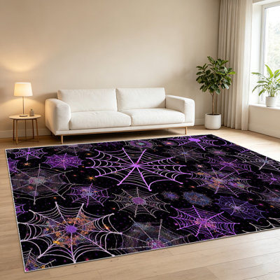 1pièce de style toile d'araignée pour le salon, douce et confortable, convient à toutes les saisons, facile à entretenir, tapis de sol intérieur lavable à la machine, sous la table de ferme convenant à la chambre à coucher, au couloir, à la salle à manger, au patio, au balcon, à la maison. .. ..
