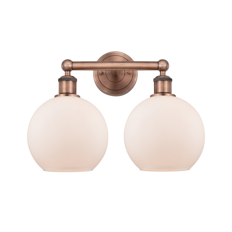 Ellington 2 - Light Dimmable Vanity Light, Matte White, Antique Copper