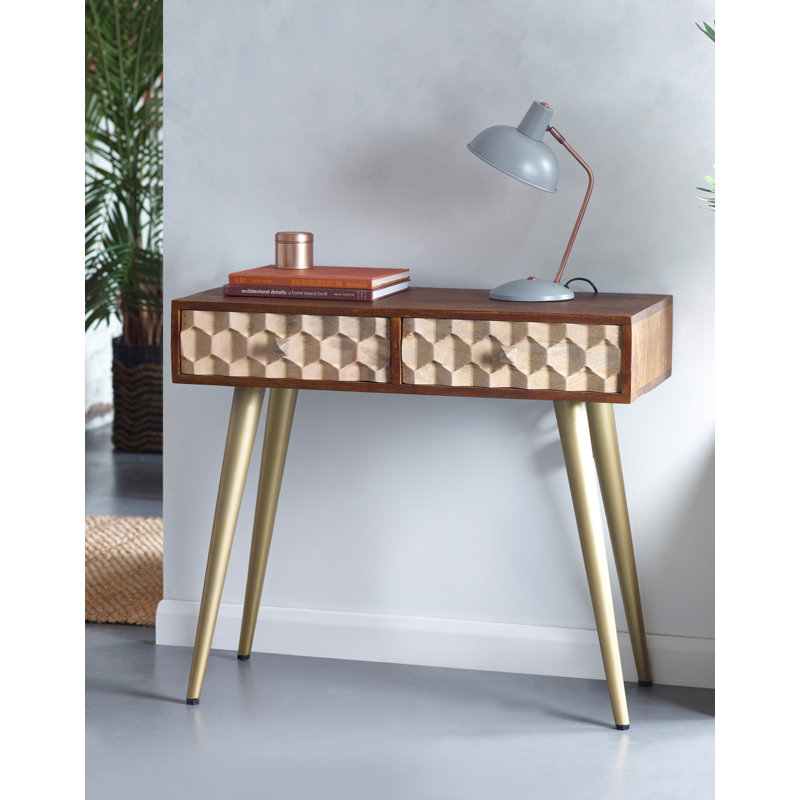 Worcester 88cm Solid Wood Top Console Table