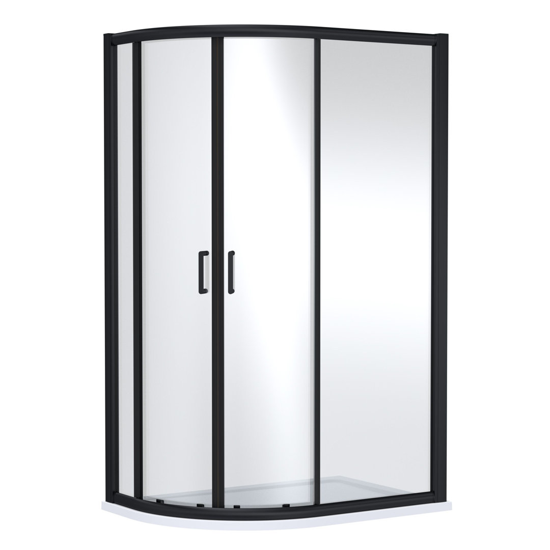 Nuie Lucie 1200mm x 800mm Offset Quadrant Shower Enclosure - Matt Black - Image 3