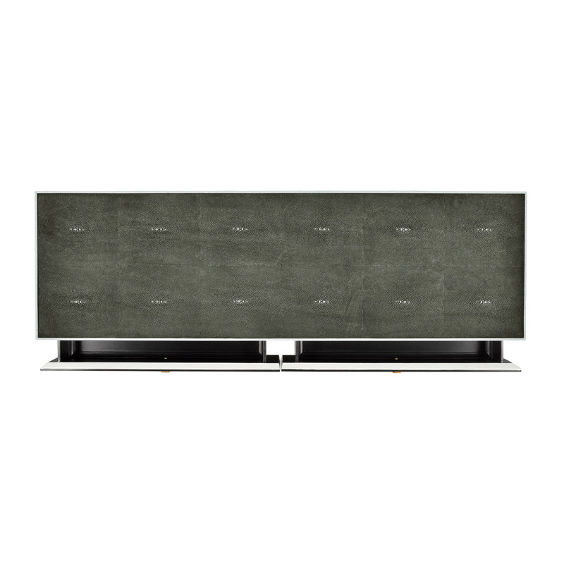 Luxe 48'' W Console Table, Gold, Anthracite Shagreen