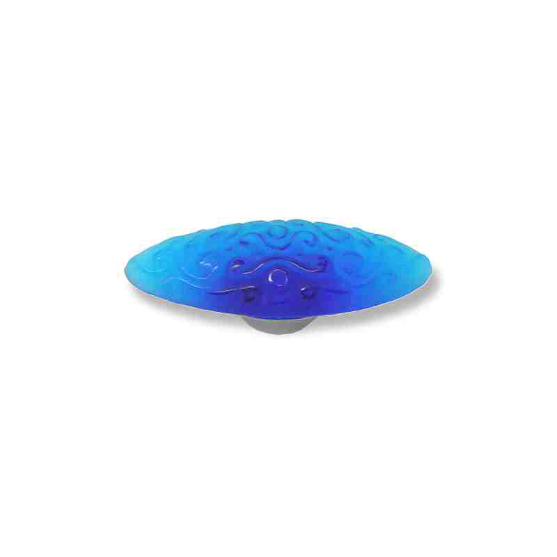 3-3/4" Betsy Fields Scroll Pull, Frosted Blue