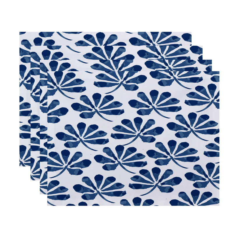 Allen Park Polyester Floral Rectangle Placemat, Blue