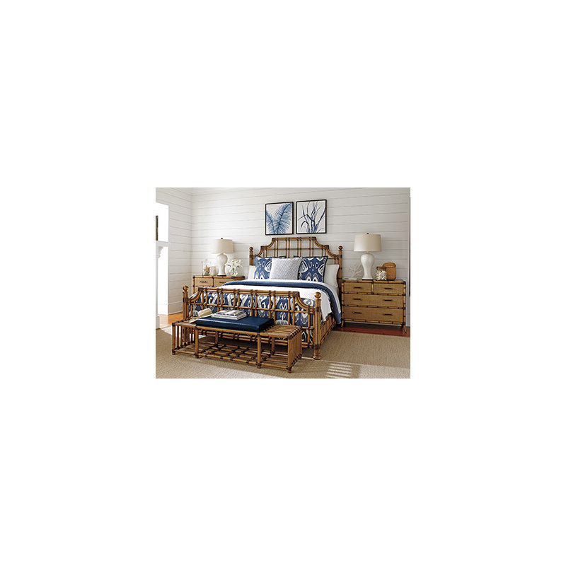 Twin Palms St. Kitts Rattan Bed, Queen