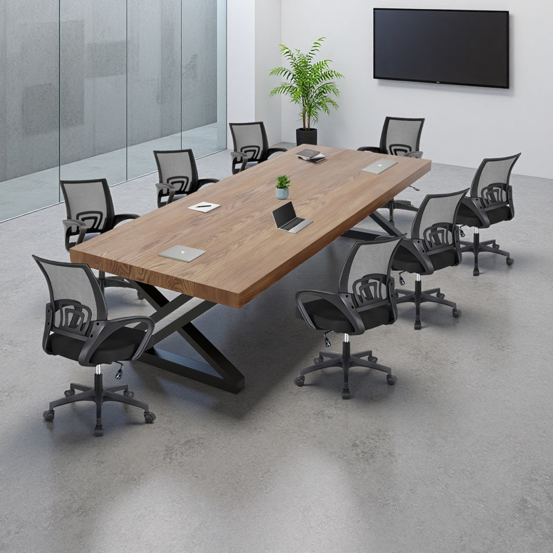 8-person Rectangular Solid Wood Conference Table