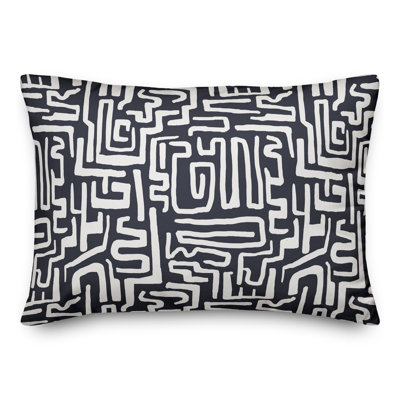 Coussin extérieur bleu marine Wiggly Shapes
