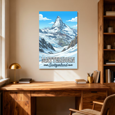 Scenic & Cityscapes Matterhorn Mountain Snowy Peak Switzerland Landscape Art Print
