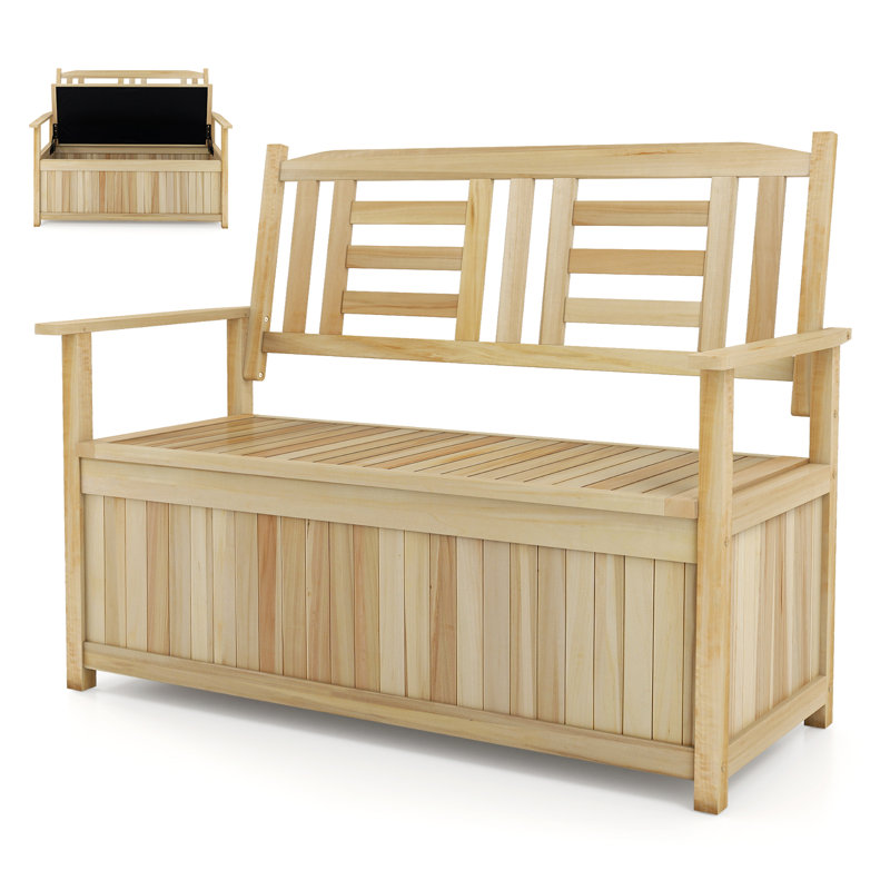 Solid Wood Outdoor Bench, Yellow