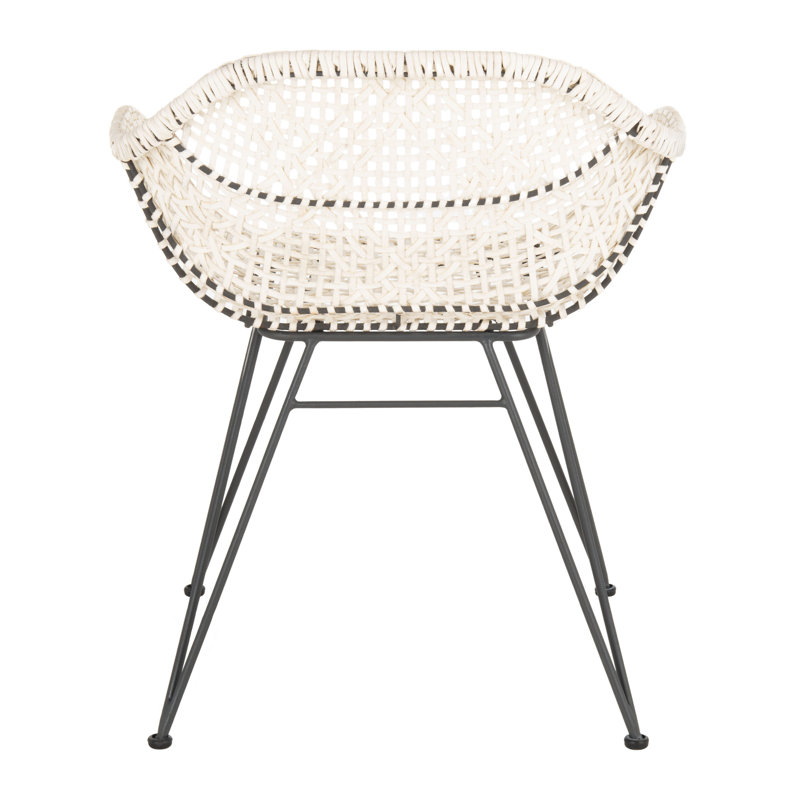 Dannelley 18'' H Leather Upholstered Metal Armchair