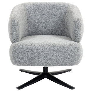 Upholstered 360° Swivel Barrel Chair