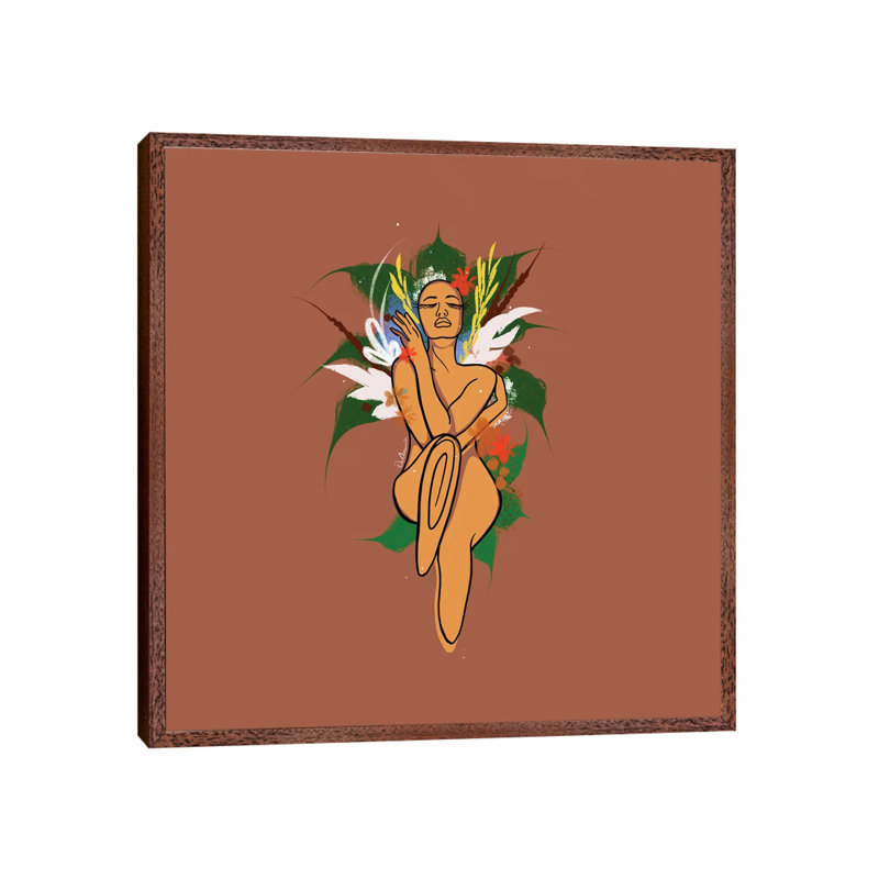 Brown by DeeLashee - Print on Canvas, 66.04cm H x 66.04cm W x 3.81cm D, Classic Brown Wood Framed