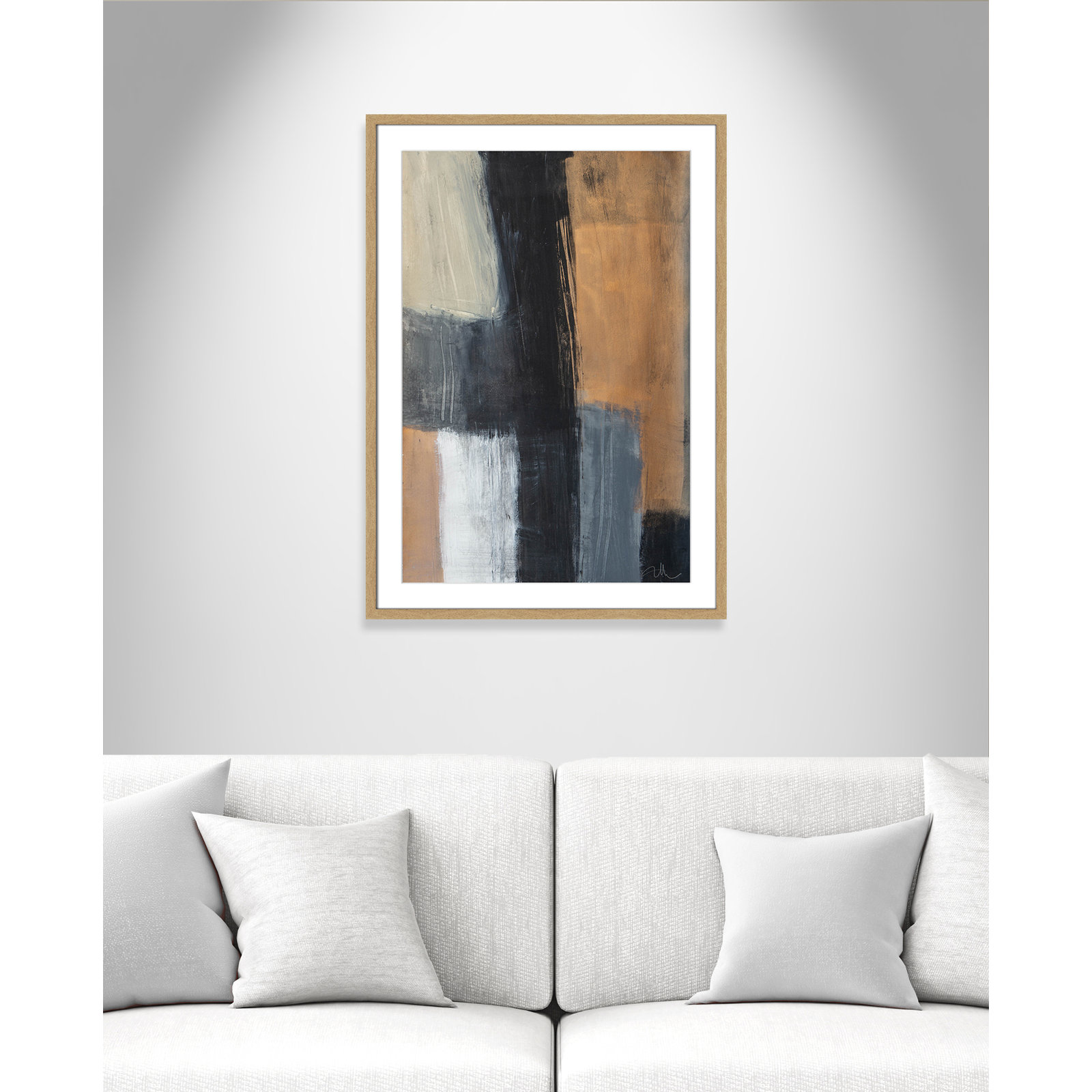 Metallic Slate II by Casa Fine Arts, Natural Woodgrain Picture Framed, 35.5" H x 25.5" W x 1.25" D