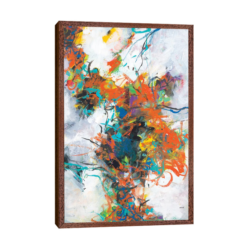 Fracture by Jan Weiss - Painting on Canvas, Classic Brown Wood Framed, 66.04cm H x 45.72cm W x 3.81cm D