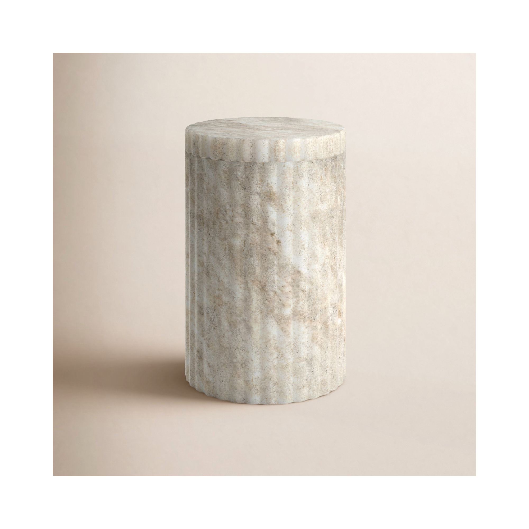 Stoneware Jar, Brown, 6" H x 4" W x 4" D