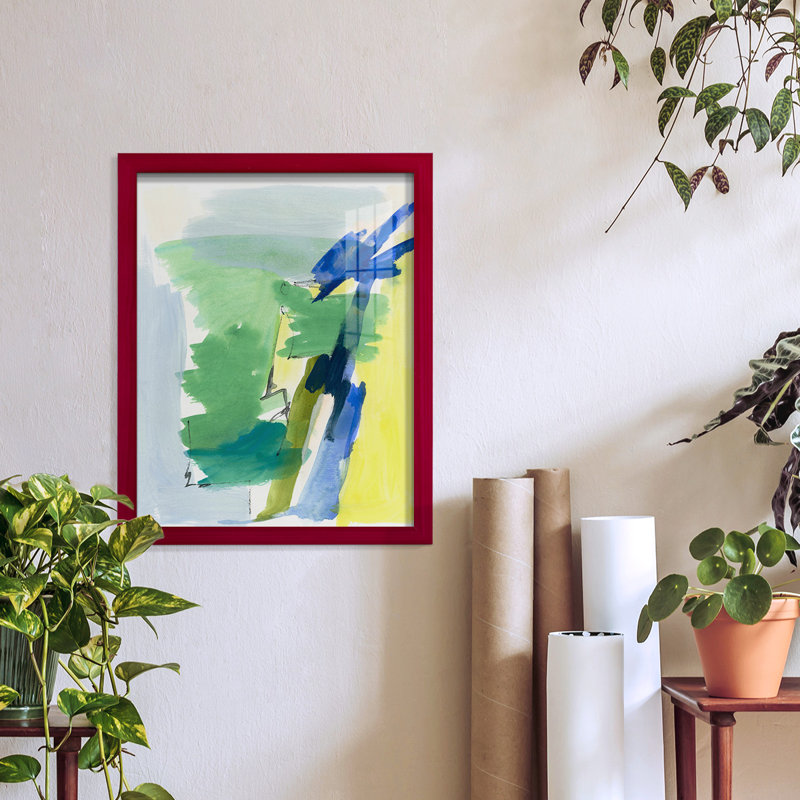 " Wicklow III ", 15" H x 12" W x 1" D, Red Frame Paper