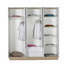 Armoire moderne blanche avec nombreuses tablettes, 88,2 po x 81,1 po x 20,5 po | Panneau de particules enduit, épaisseur: 0,6 pouce | Conception murale, organisation élégante et fonctionnelle pour votre espace
