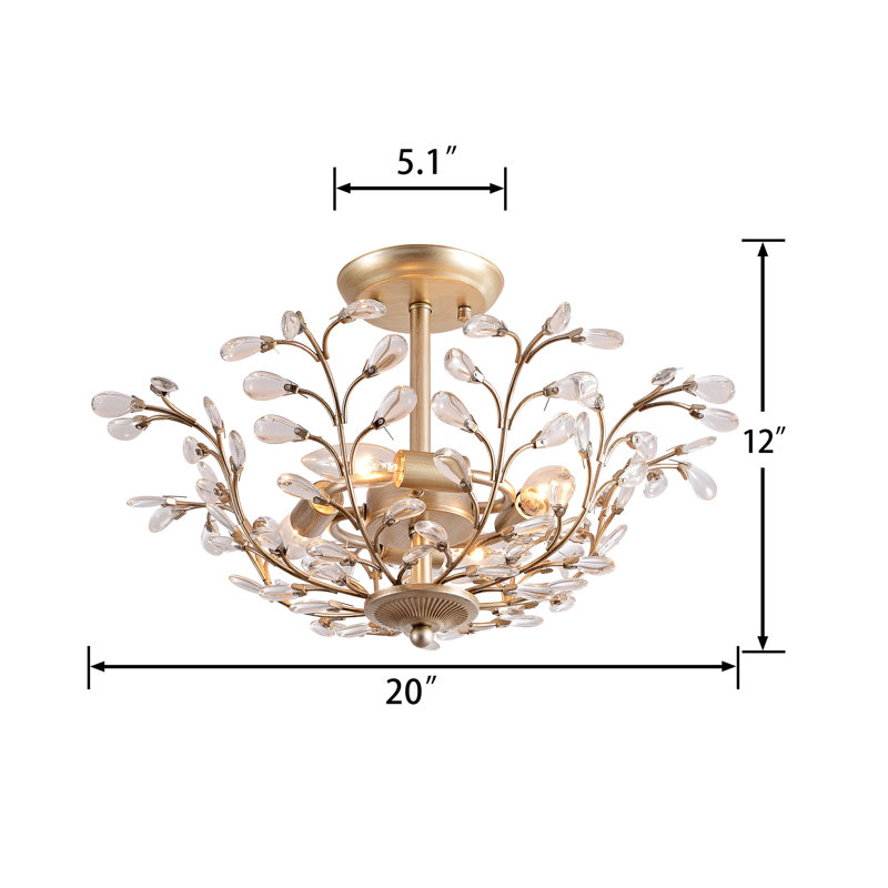 Plafonnier semi-encastré 8 lumières