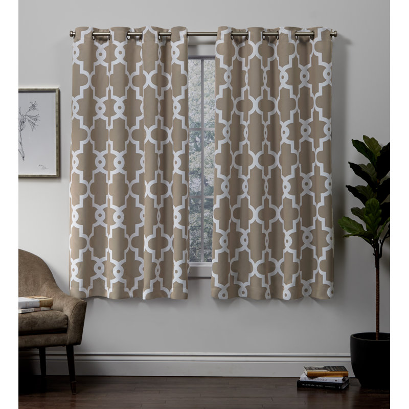 Neida Room Darkening Curtain Pair, Taupe, 52" W x 84" L