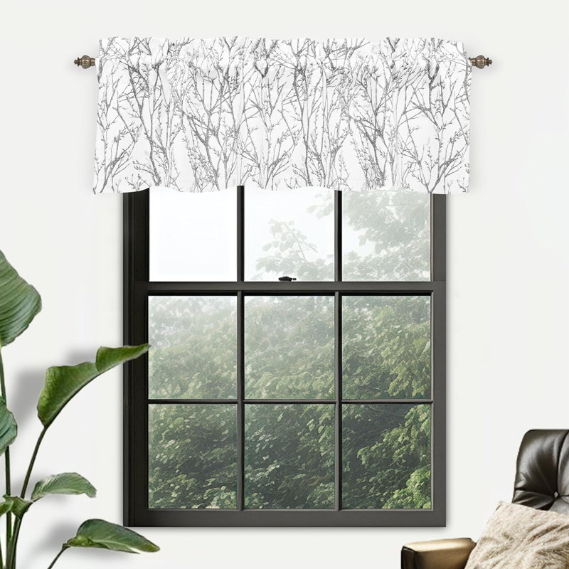 Blann Branch Tailored Window Valance, Gray, 52" W x 14" L