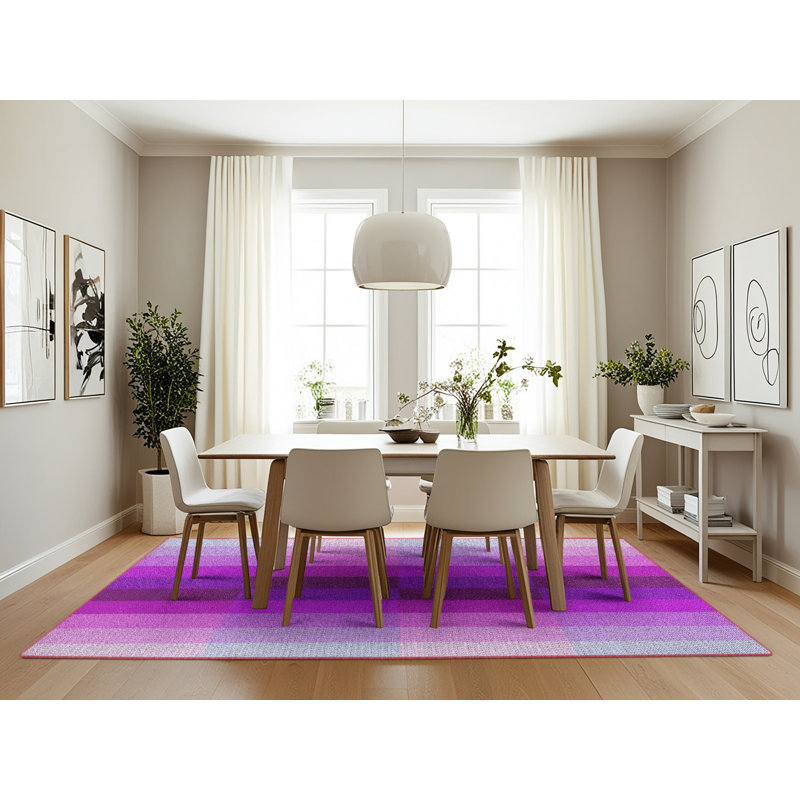 Tapis mauve/rose à tisser électrique, Rectangle 7 pi x 10 pi