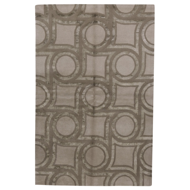High-Quality Hand-Knotted Rose And Brown Area Rug