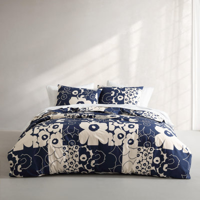 Marimekko Unikko Cotton Blue Duvet Cover Set