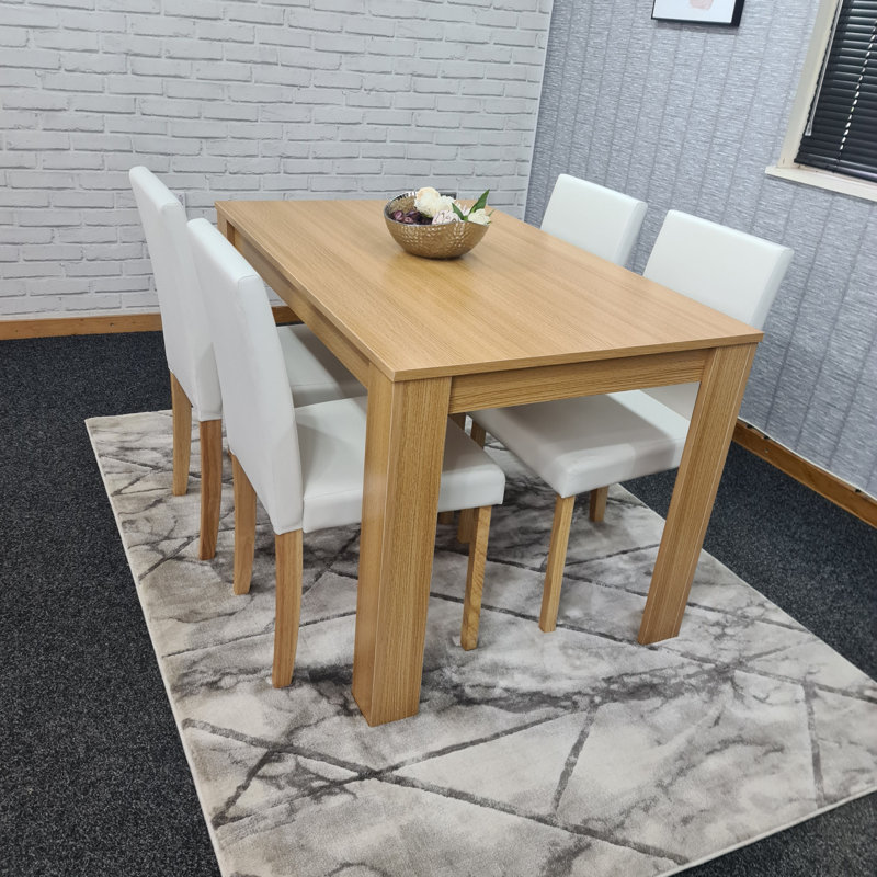 Altheda 4 - Person Pine Solid Wood Dining Set