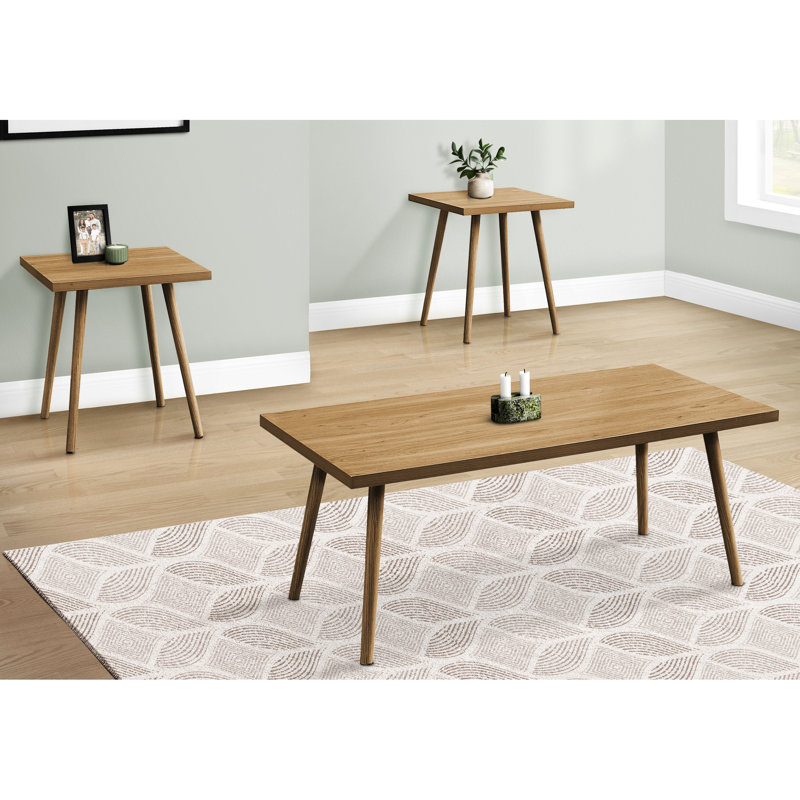 3, table contemporaine, stratifié noyer, tables basses, espace de bureau de bout, structure de support solide, design moderne et pratique