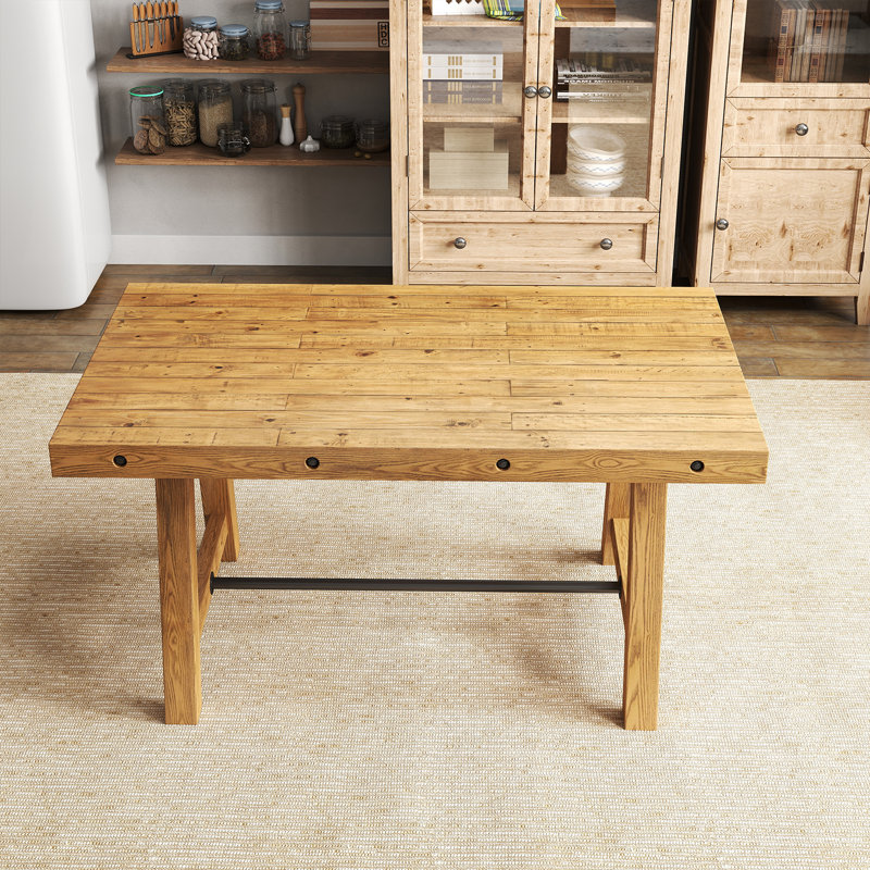 Rustic Solid Wood Dining Table And Chairs Set, Upholstered Barrel Dining Chairs Set Of 4 /6 And Solid Wood Dining Table